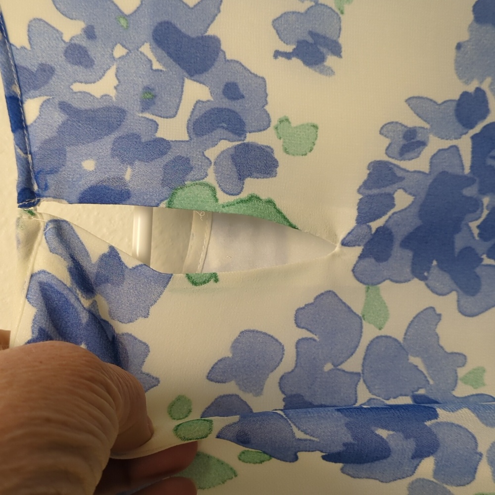 MSSP Max Studio Floral Dress - Elegant White with Blue Accents - Picture 10 of 14
